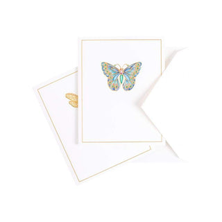 Caspari Jeweled Insects Foil Embossed Assorted Boxed Note Cards - 10 Note Cards & 10 Envelopes 91604.46A
