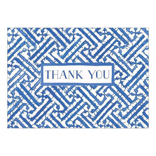 Caspari Fretwork Boxed Thank You Notes in Blue - 6 Note Cards & 6 Envelopes 91607.48