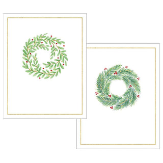 Caspari Wreath Assorted Embossed Boxed Note Cards - 10 Note Cards & 10 Envelopes 91613.46A