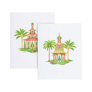 Caspari Christmas Pagodas Assorted Embossed Boxed Note Cards - 10 Note Cards & 10 Envelopes 91614.46A