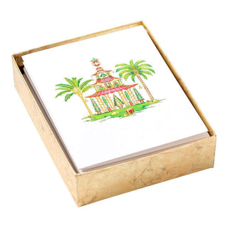 Caspari Christmas Pagodas Assorted Embossed Boxed Note Cards - 10 Note Cards & 10 Envelopes 91614.46A