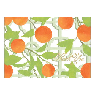 Caspari Orange Grove Foil Boxed Thank You Notes - 6 Note Cards & 6 Envelopes 92602.48