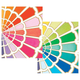 Caspari Color Wheel Assorted Foil Boxed Note Cards - 10 Note Cards & 10 Envelopes 92610.46A