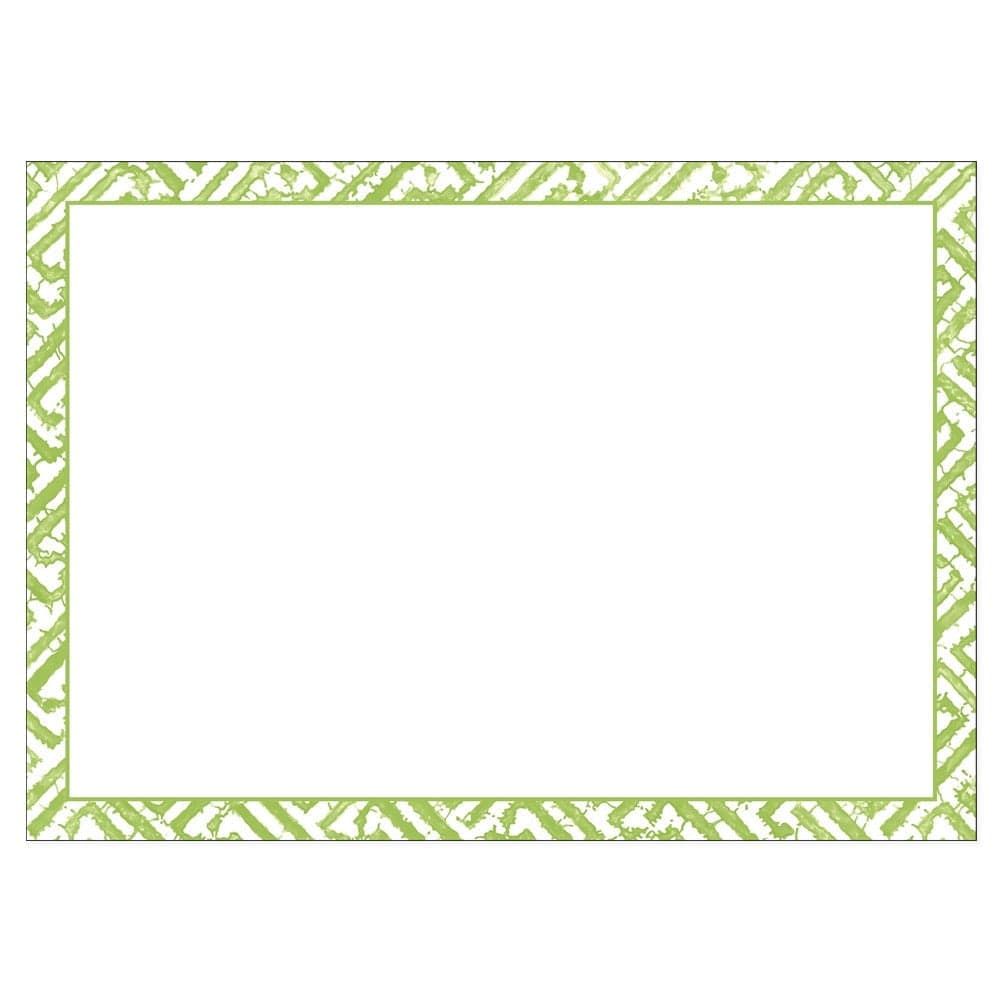 Fretwork Blank Correspondence Cards in Green - 20 Cards & 20