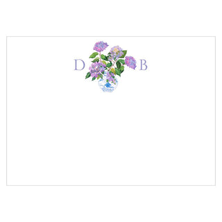 Personalization by Caspari Hydrangeas And Porcelain Personalized Monogram Correspondence Cards 92618CCUPG