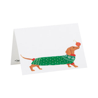 Caspari Christmas Dachshund Place Cards - 10 Per Package 92908P