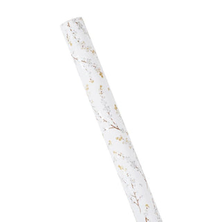 Caspari Berry Branches Gift Wrapping Paper in White & Silver - 30" x 8' Roll 94654RC