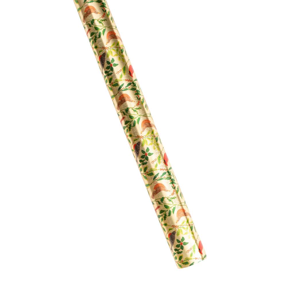 Wrapping Paper Roll Mini Roll Green Golden Foil Design With - Temu