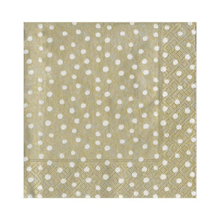 Caspari Small Dots Paper Luncheon Napkins in Platinum - 20 Per Package 9501L