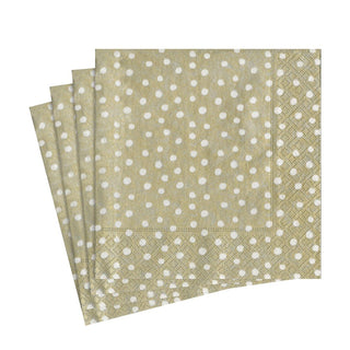 Caspari Small Dots Paper Luncheon Napkins in Platinum - 20 Per Package 9501L