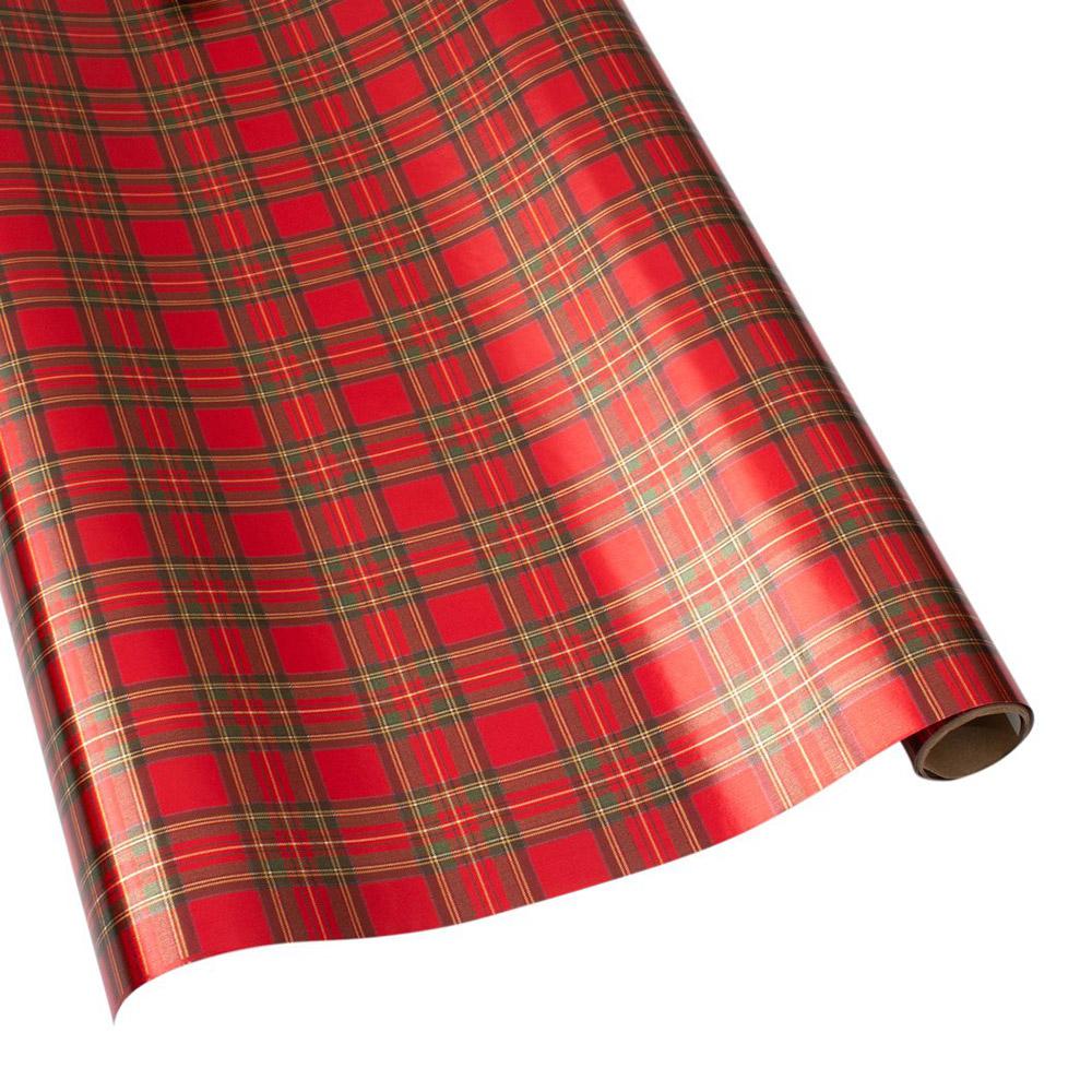 Christmas Simple Plaid Gift Wrap Wrapping Paper