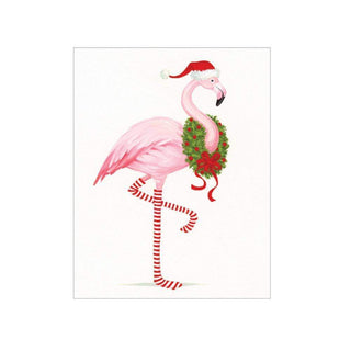 Caspari Christmas Flamingo Gift Enclosure Cards - 4 Mini Cards & 4 Envelopes 9682ENC