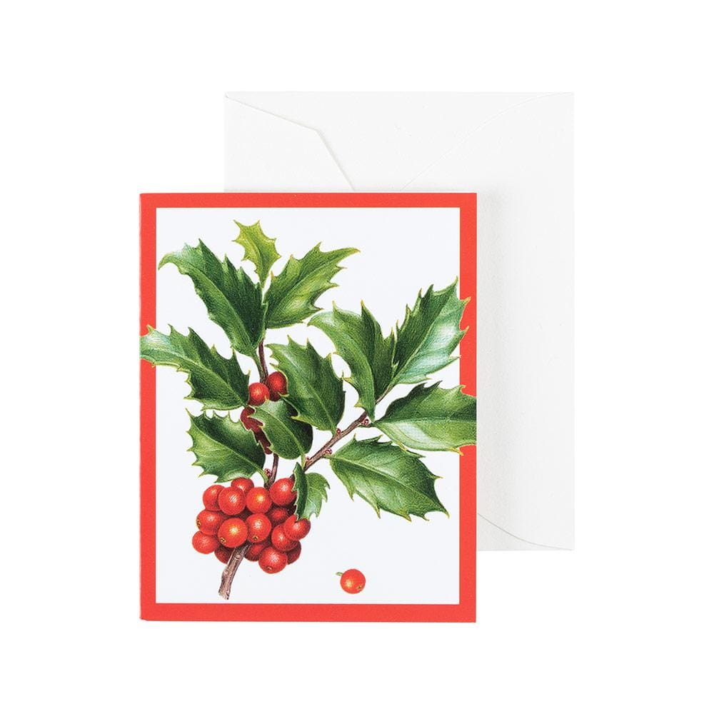 caspari Christmas Trimmings Gift Enclosure Cards - 4 Mini Cards & 4 Envelopes