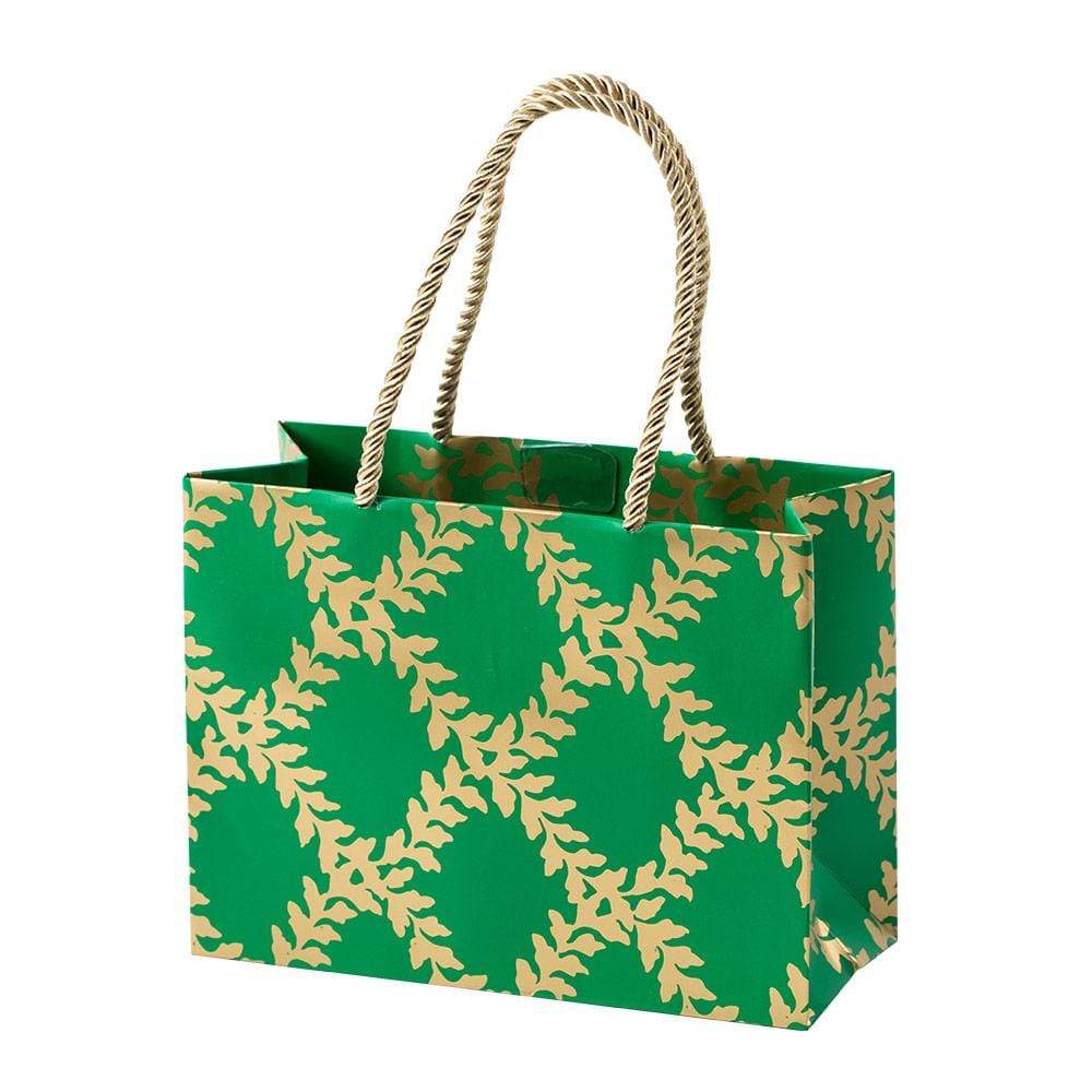 Caspari Acanthus Trellis Small Gift Bag in Green - 1 Each 96920B1