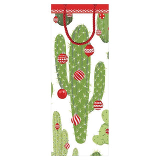 Caspari Merry Cactus Wine & Bottle Gift Bag - 1 Each 9698B4