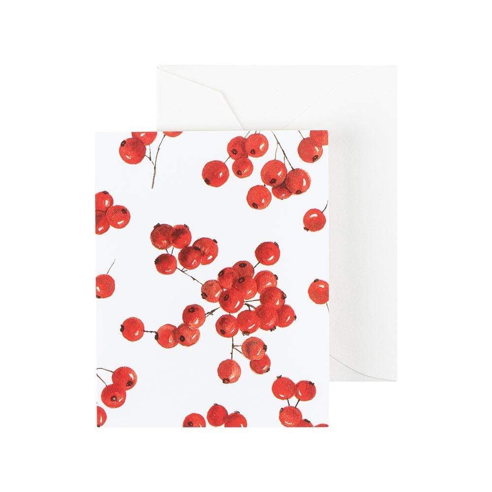 caspari Berry Gathering Gift Enclosure Cards - 4 Mini Cards & 4 Envelopes