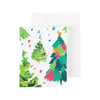 Caspari Brushstroke Trees Gift Enclosure Cards - 4 Mini Cards & 4 Envelopes 9705ENC