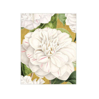 Caspari Camellia Garden Gift Enclosure Cards in Gold - 4 Mini Cards & 4 Envelopes 97060ENC