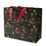 Caspari Winter Sports Large Gift Bag in Black - 1 Each 9707B3