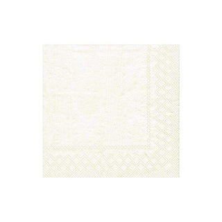 Caspari Moiré Paper Cocktail Napkins in Ivory - 20 Per Package 9717C