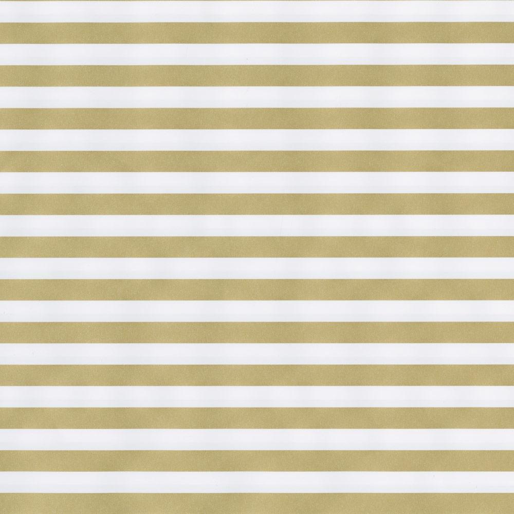 Caspari Club Stripe Reversible Gift Wrapping Paper in Gold & Silver - 30 x 8' Roll