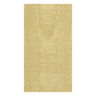 Caspari Moiré Paper Linen Guest Towel Napkins in Gold - 12 Per Package 972GG