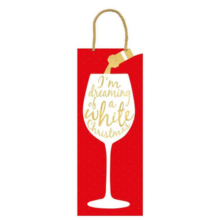 Caspari Wine Christmas Wine & Bottle Gift Bag - 1 Each 9737B4