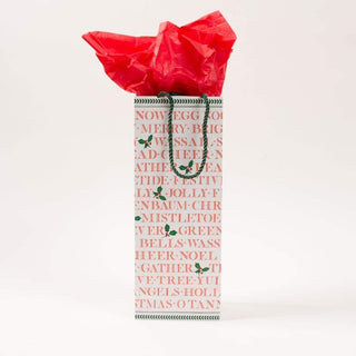 Caspari Yuletide Cheer Wine & Bottle Gift Bag - 1 Each 9741B4