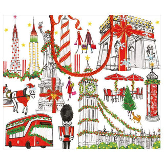 Caspari Cosmopolitan Christmas Large Gift Bag - 1 Each 9747B3