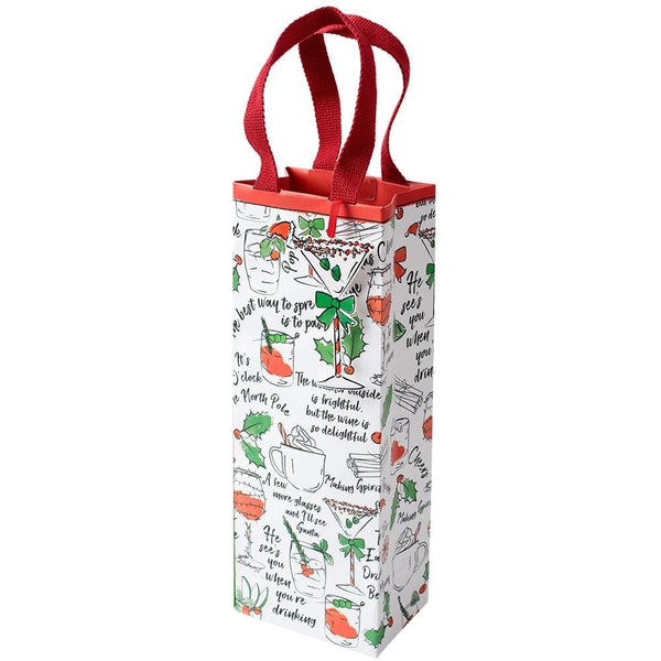 Holiday Spirits Wine Bottle Gift Bag Each – Caspari