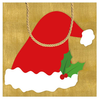 Caspari Be Merry Santa Hat Small Square Gift Bag - 1 Each 9752B1.5