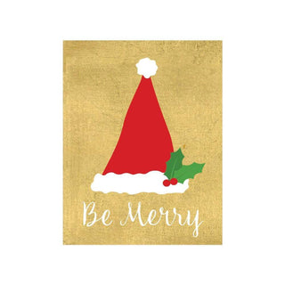 Caspari Be Merry Gift Enclosure Cards in Gold Foil - 4 Mini Cards & 4 Envelopes 9752ENC