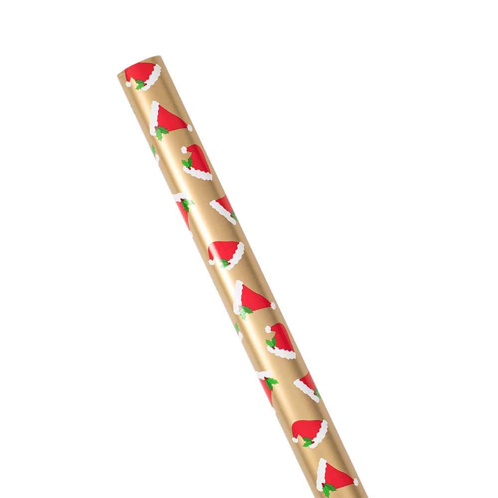 Entertaining with Caspari The Spirit of Christmas Continuous Gift Wrapping  Paper Roll, 8-Feet, Red