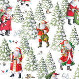 Caspari Woodland Santa Gift Wrapping Paper - 30" x 8' Roll 9759RC