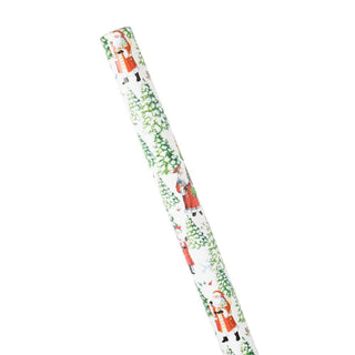 Caspari Woodland Santa Gift Wrapping Paper - 30" x 8' Roll 9759RC