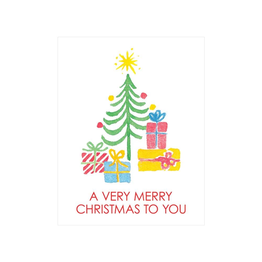 caspari Painted Trees and Gifts Enclosure Cards - 4 Mini Cards & 4 Envelopes