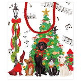 Caspari Caroling Pets Large Gift Bag - 1 Each 9795B7