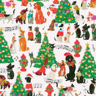 Caspari Caroling Pets Wrapping Paper - 30" x 8' Roll 9795RC