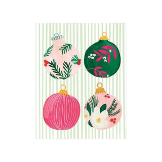 Caspari Painted Ornaments Gift Enclosure Cards - 4 Mini Cards & 4 Envelopes 9797ENC