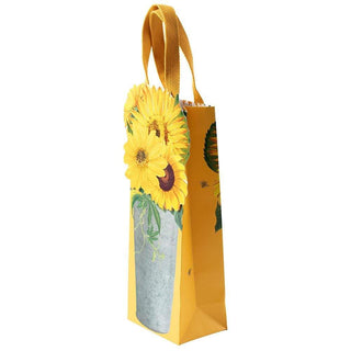 Caspari Sunflowers Wine & Bottle Gift Bag - 1 Each 9799B4