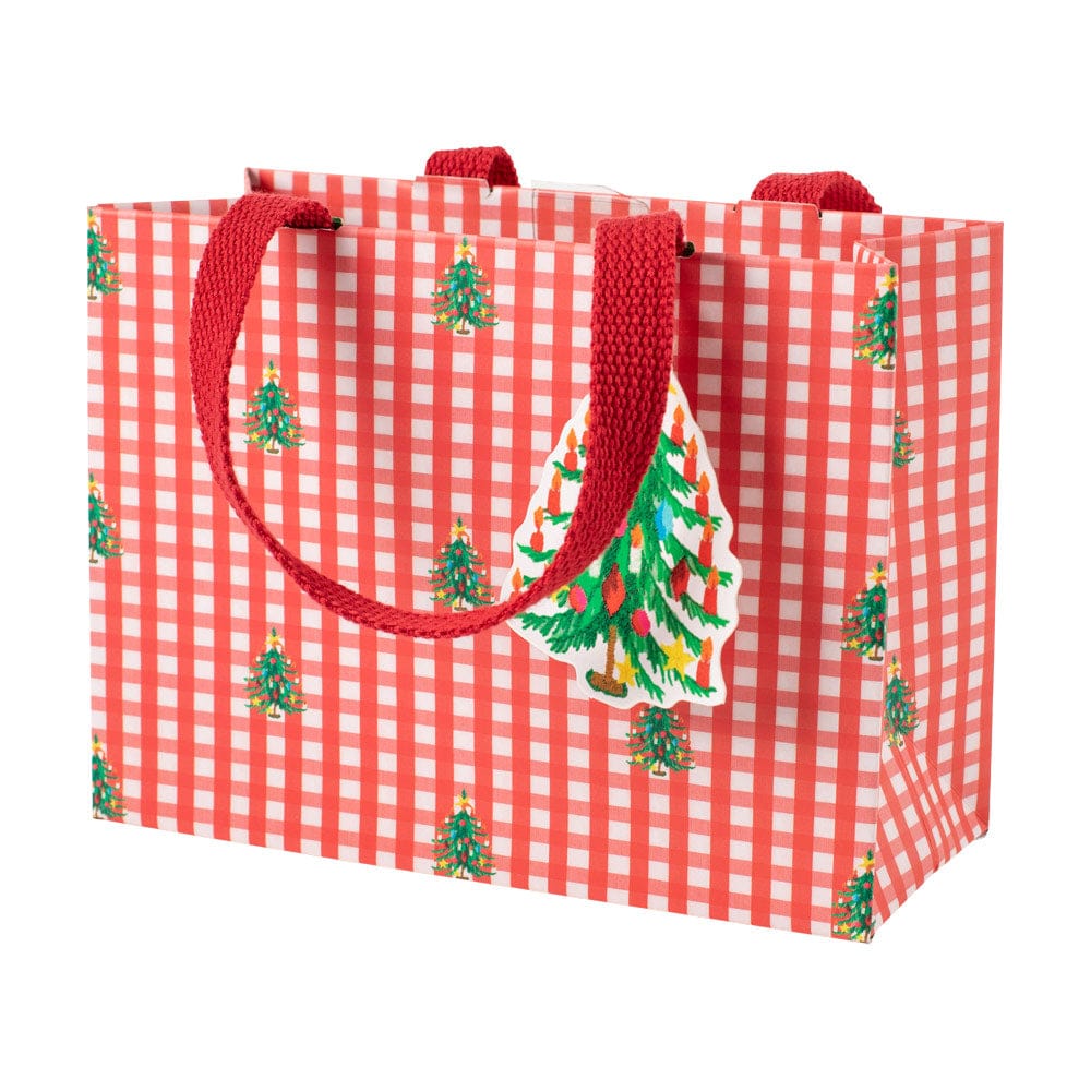 Christmas Tree Gingham Small Gift Bag Each – Caspari