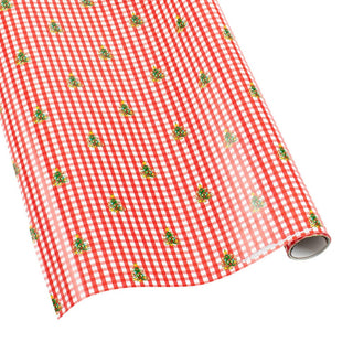 Caspari Christmas Tree Gingham Gift Wrapping Paper - Bundle of 2 30" x 8' Roll 9803RCX2