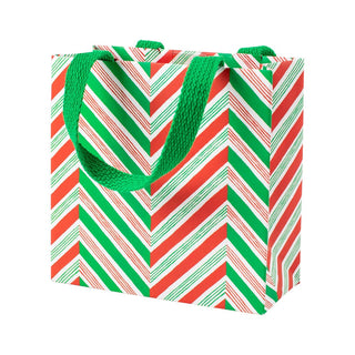 Caspari Candy Cane Stripes Small Square Gift Bag - 1 Each 9810B1.5