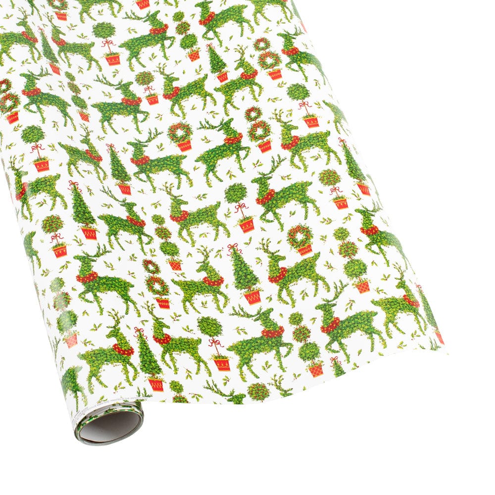 Caspari 8' Continuous Gift Wrap Roll, Dancing Santas