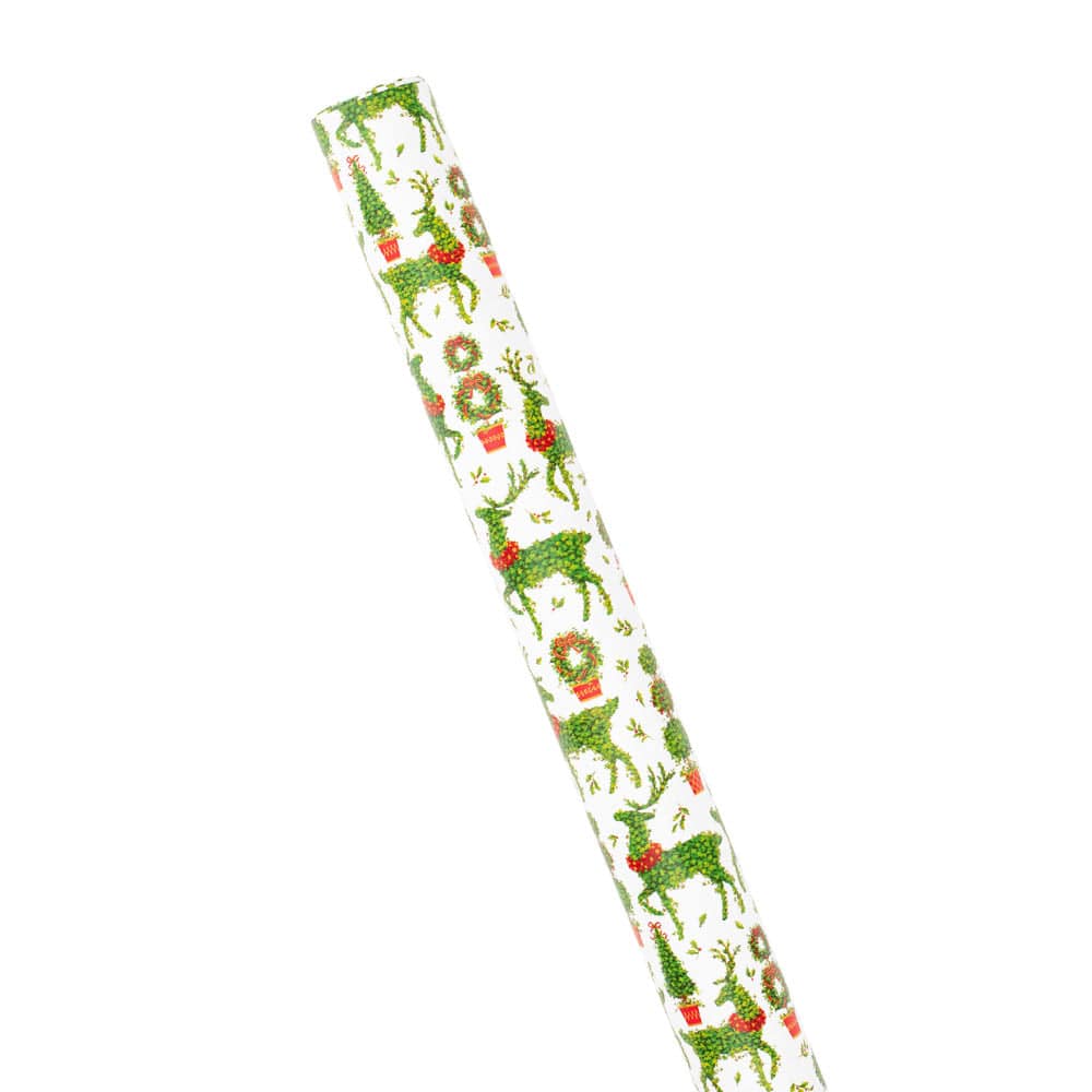 Caspari Berries and Pine Gift Wrapping Paper in White - 30 x 8' Roll