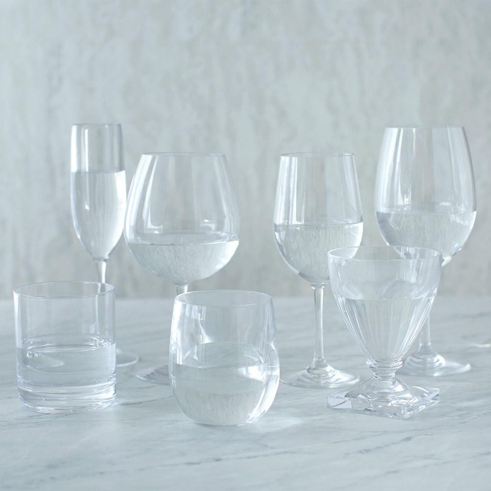4 Glasses, 8 oz. Crystal Cut Plastic Wine Glasses