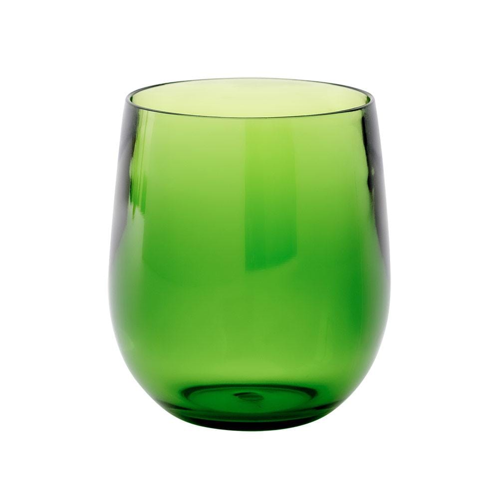 Caspari Acrylic 12oz Tumbler Glass in Emerald 1 Each Caspari