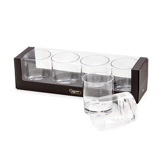 Caspari Acrylic 14oz On the Rocks Highball Glass Gift Set in Crystal Clear - Set of 4 ACR300SET