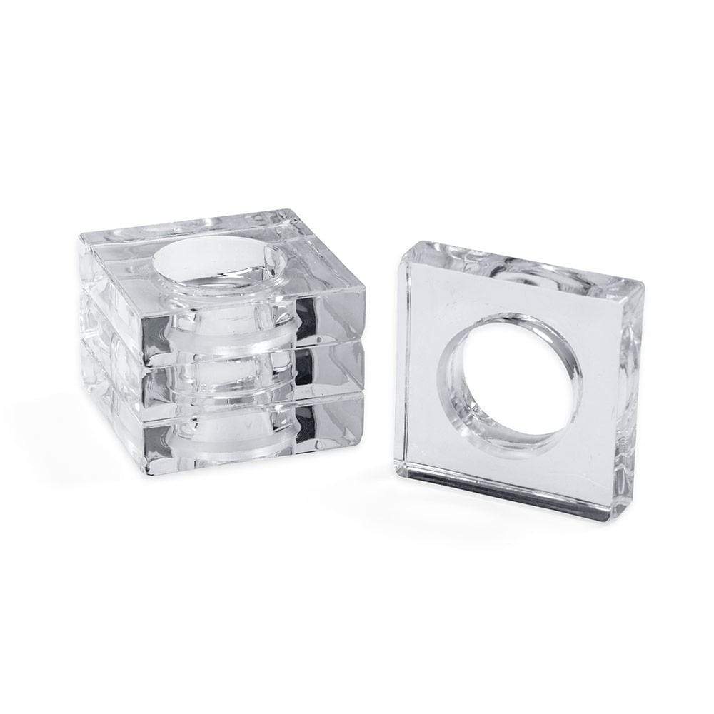 Acrylic Napkin Rings in Crystal Clear - Set of 4 Napkin Rings