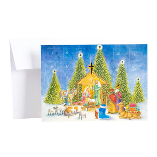 Caspari Nativity Advent Calendar Greeting Card - 1 Card & 1 Envelope ADV284C